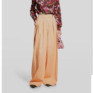 NWT Dries Van Noten “Pamplona” Wide-Leg Trouser Pant in Peach (Size 38/US 8)